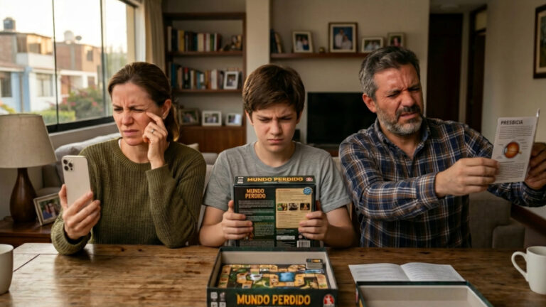 Familia con dificultad para ver de cerca, síntoma común de hipermetropía y presbicia